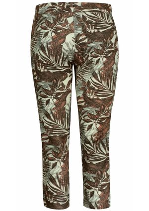 Calça Pantacourt Pau a Pique Estampada Marrom
