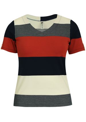 Blusa Pau a Pique Listrada Telha