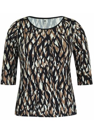 Blusa 3/4 Pau a Pique Estampada Marrom