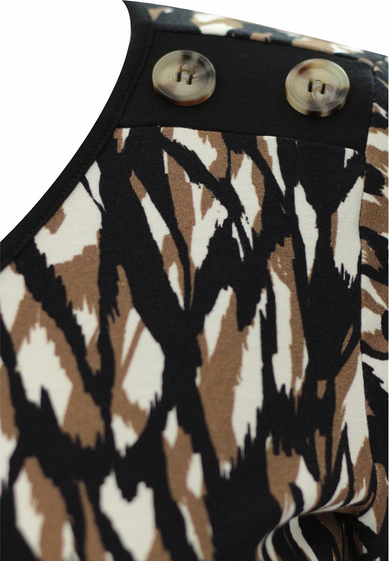 Blusa -decote-redondo-e-manga-3-4-detalhe-de-botões-pau-a-pique 7869-MARROM-V2