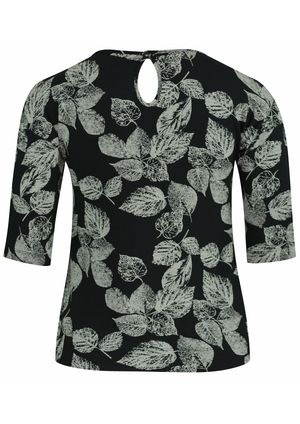 Blusa 3/4 Pau a Pique Estampada Preto
