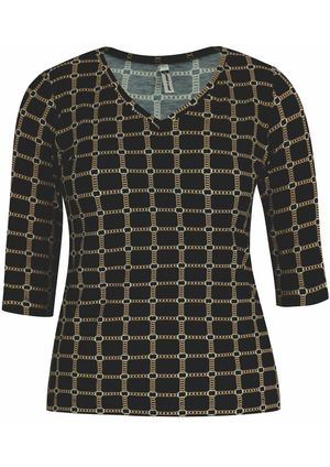 Blusa Pau a Pique Estampada Preto
