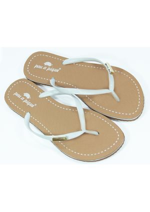 Kit de Chinelo Trançado e Necessáire Branco | Pau a Pique