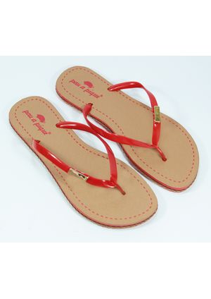 Kit de Chinelo Trançado  e Necessáire Vermelho | Pau a Pique