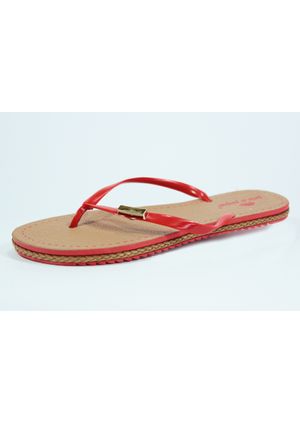 Kit de Chinelo Trançado  e Necessáire Vermelho | Pau a Pique