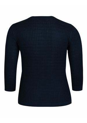 Blusa 3/4 Pau a Pique Modal Azul Marinho