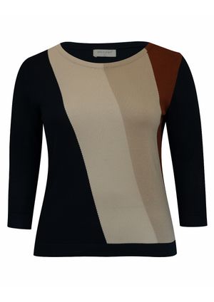Blusa 3/4 Pau a Pique Modal Azul Marinho
