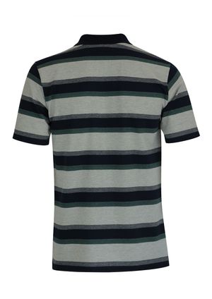 Polo Jacquard Pau a Pique Listrada Cinza