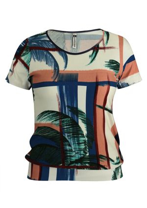 Blusa Pau a Pique Estampada Azul