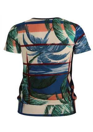 Blusa Pau a Pique Estampada Azul