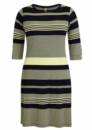 Vestido Pau a Pique Listrado Azul Marinho