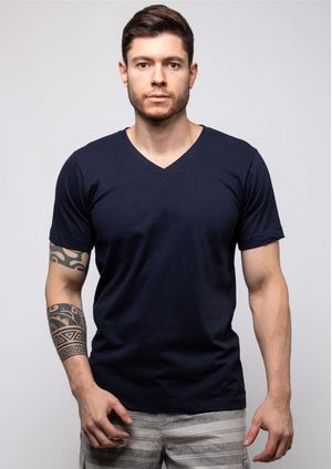 Camiseta Pau a Pique Masculina Azul Marinho