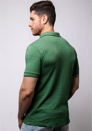 Polo Pau a Pique Listrada Verde