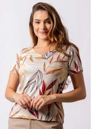 Blusa Pau a Pique Estampada Vinho