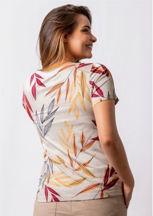Blusa Pau a Pique Estampada Vinho