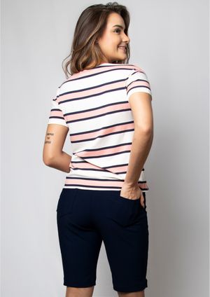 Bermuda Pau a Pique Microgorgurinho Azul Marinho