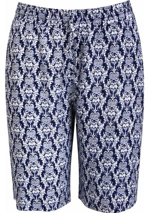Bermuda Pau a Pique Estampada Azul