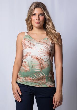 Regata Pau a Pique Estampada Verde