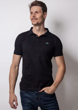 Polo Pau a Pique Preto Mescla
