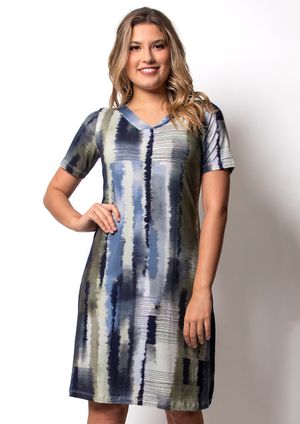 Vestido Pau a Pique Estampado Verde