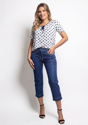 Calça Jeans Pau a Pique Corsário Básica Azul