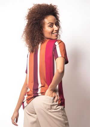Blusa Pau a Pique Listrada Vinho