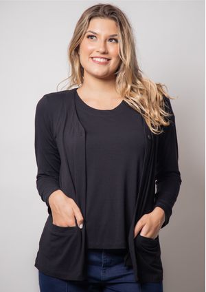 Twin Set 2pçs Pau a Pique m/l  Preto