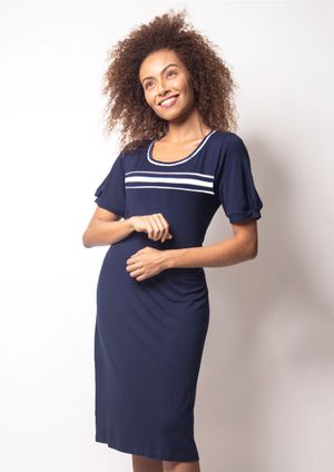 Vestido Pau a Pique Básico Azul Marinho