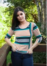 Blusa-3-4-listrada-decote-redondo-pau-a-pique 8006-VERDE-1