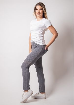 Calça Pau a Pique Jacard Cinza