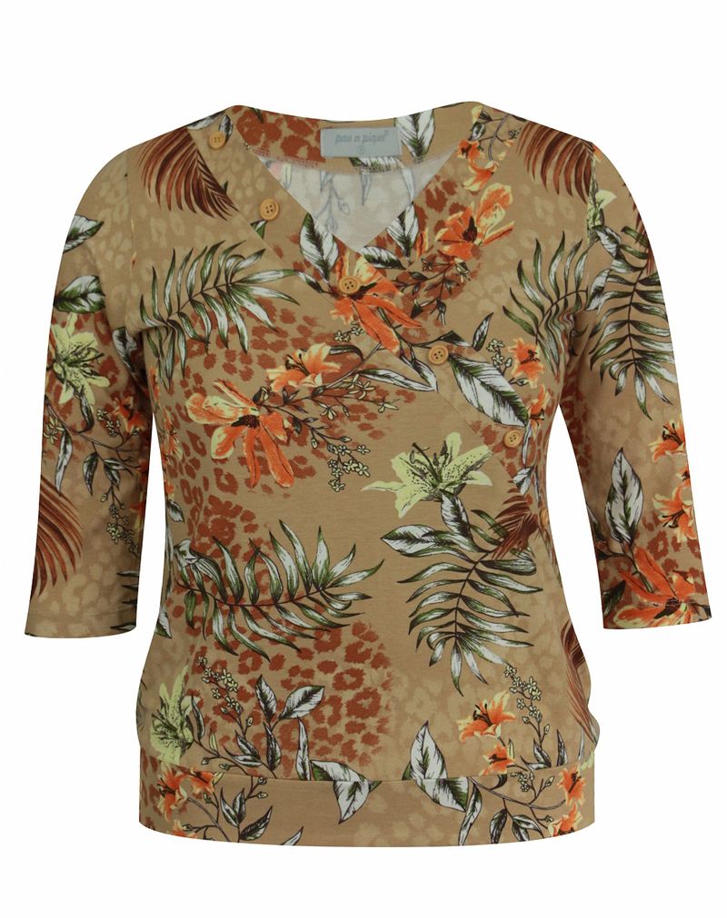 Blusa-3-4-com-detalhe-de-botões-e-decote-em-V 8065-FLORAL-F