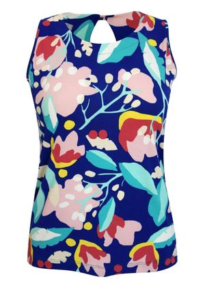 Regata Pau a Pique Estampada Azul