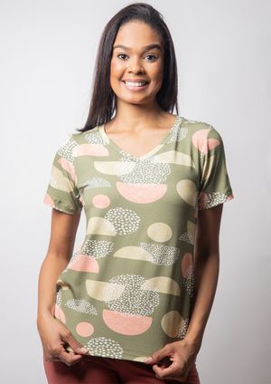 Blusa Pau a Pique Estampada Verde