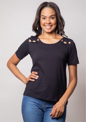 Blusa Pau a Pique Básica Preto