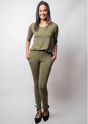 Calça Básica Pau a Pique Moletinho Verde