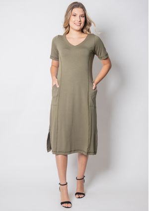 Vestido Pau a Pique Básico Verde