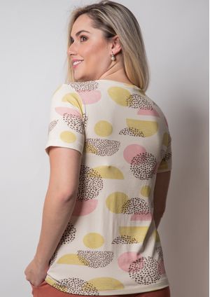 Blusa Pau a Pique Estampada Off White