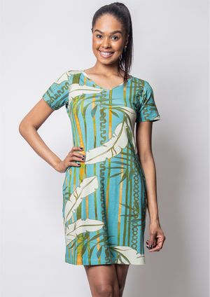 Vestido Pau a Pique Estampado Verde