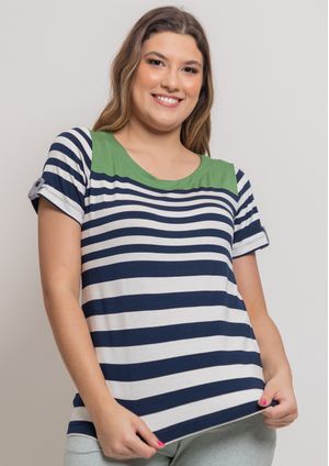 Blusa Pau a Pique Listrada Verde