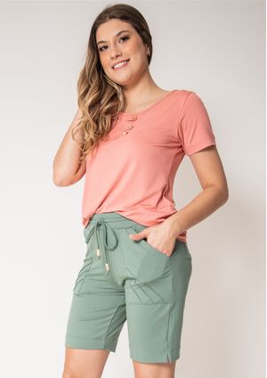 Bermuda Pau a Pique Básica Verde