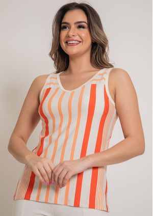 Regata Pau a Pique Listrada Laranja