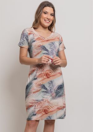 Vestido Pau a Pique Estampado Azul Marinho