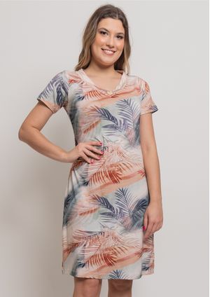 Vestido Pau a Pique Estampado Azul Marinho