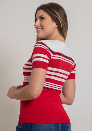 Blusa m/c Pau a Pique Modal Vermelho