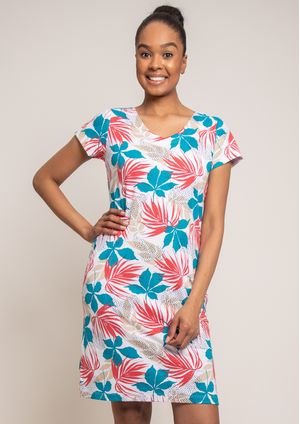 Vestido Algodão Pau a Pique Estampado Branco