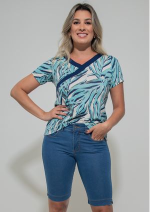 Bermuda Pau a Pique Básica Jeans Claro