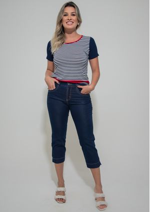 Corsário Pau a Pique Básica Jeans Escuro