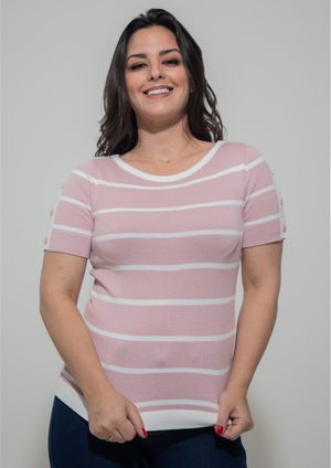 Blusa m/c Pau a Pique Modal Rosê