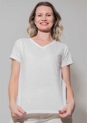 Blusa Pau a Pique Básica Off White