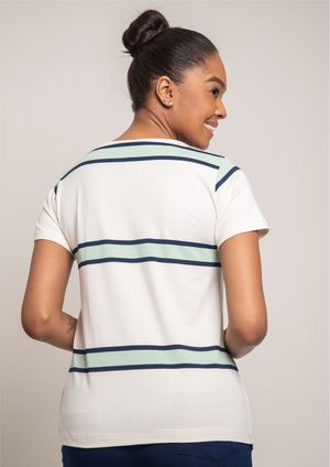 Blusa Pau a Pique Listrada Verde